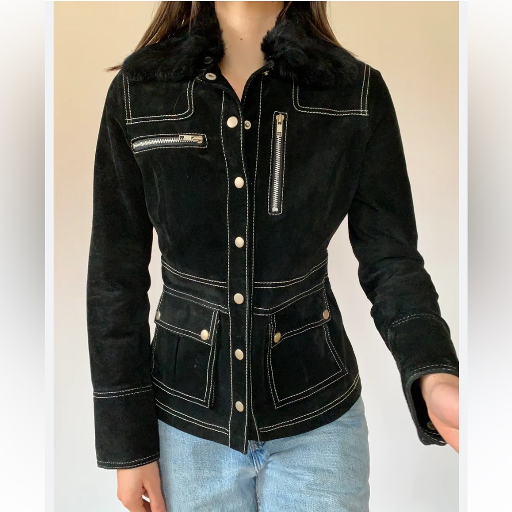 Arden B. Black suede coat